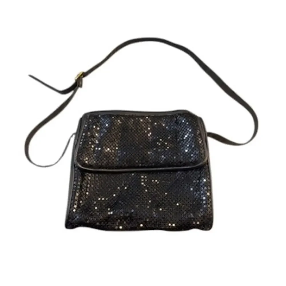 Whiting & Davis Black Mesh Shoulder Bag Evening Purse EUC
